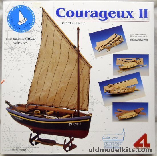Artesania Latina 1/20 Courageux II Traditional South Britany Coast Fishing Boat (Pre-1965) - Plank on Frame Wood Kit for Beginners, 19006 plastic model kit